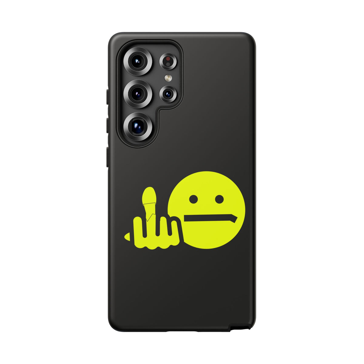 Phone Case — Neon Middle Finger Emoji Graphic