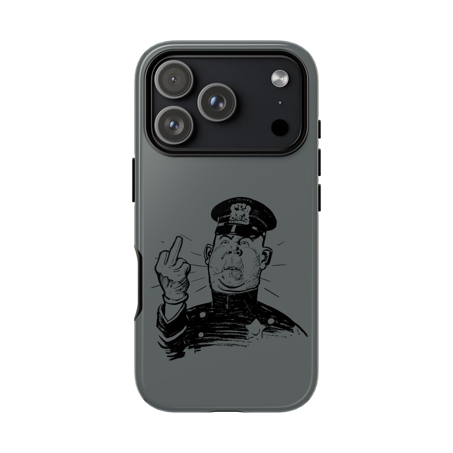 Vintage Cop Middle Finger Phone Case — Edgy Retro iPhone Protective Cover
