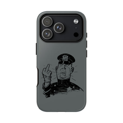 Vintage Cop Middle Finger Phone Case — Edgy Retro iPhone Protective Cover