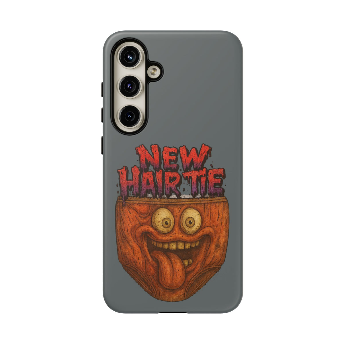 Phone Case — 'New Hairte' Funny Grinning Tongue-Out Monster Design