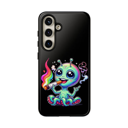 Alien Smoking Rainbow Joint Phone Case — Cute Psychedelic Cannabis iPhone Cover