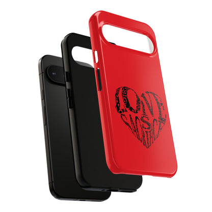 Red 'Love Justice' Heart Phone Case — Protective iPhone Cover, Valentine’s Gift