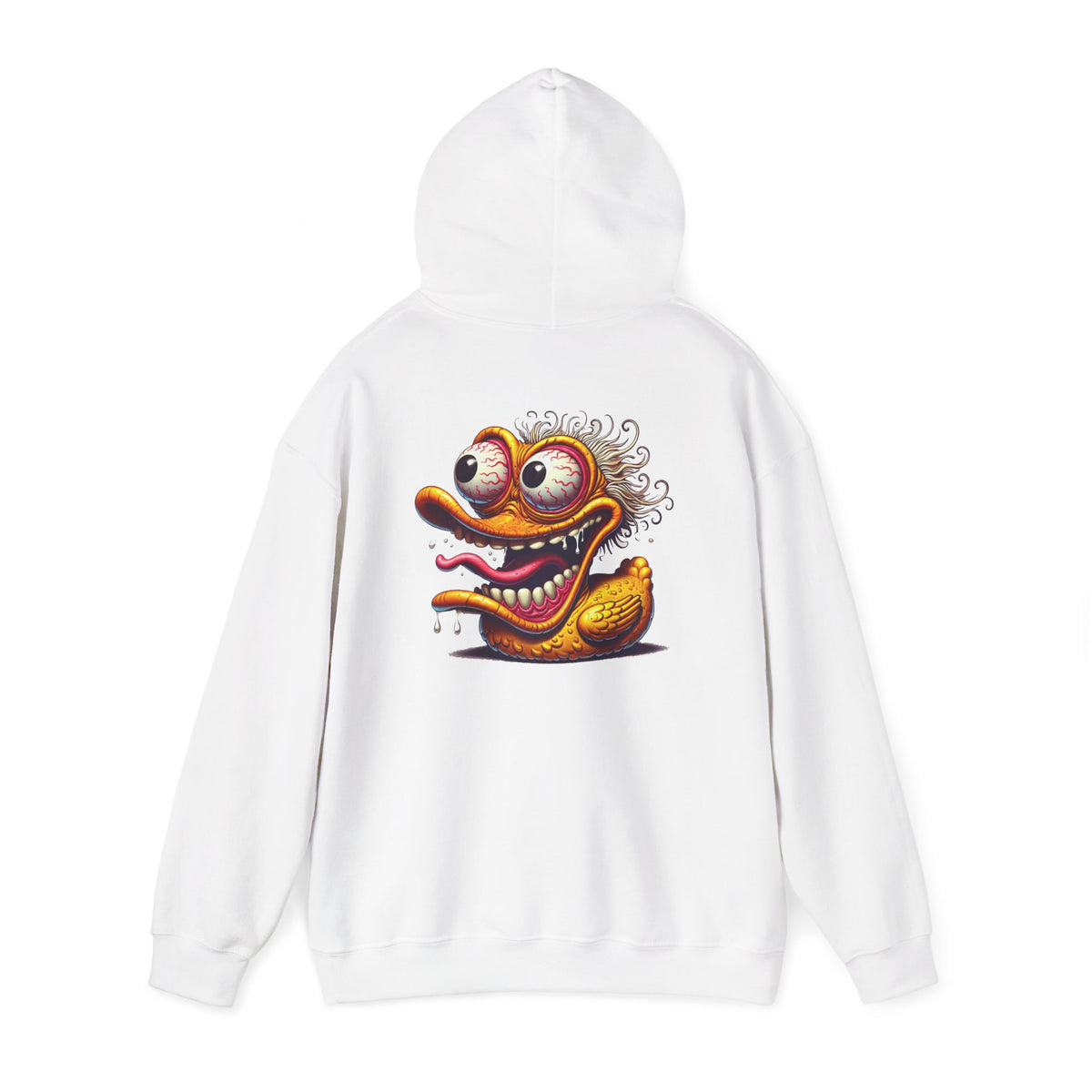 Duck Character Hoodie – Quirky Crazy Duck Illustration Pullover