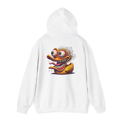 Duck Character Hoodie – Quirky Crazy Duck Illustration Pullover