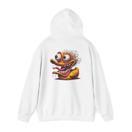 Duck Character Hoodie – Quirky Crazy Duck Illustration Pullover