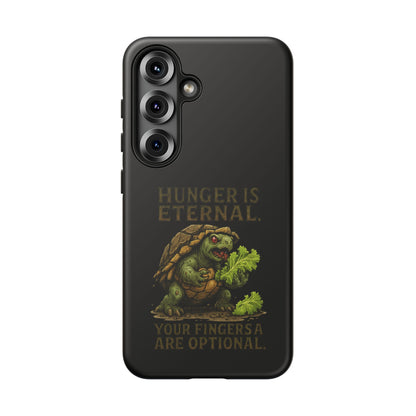 Phone Case — "Hunger Is Eternal, Your Fingers Are Optional" Turtle Monster Design