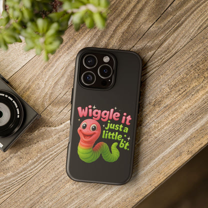 Wiggle It Worm Phone Case — Cute Pink & Green Cartoon iPhone Cover