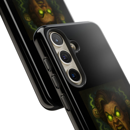 Horror Phone Case — "Eyes Glowing, Balls Rolling — Your Luck Is Doomed"