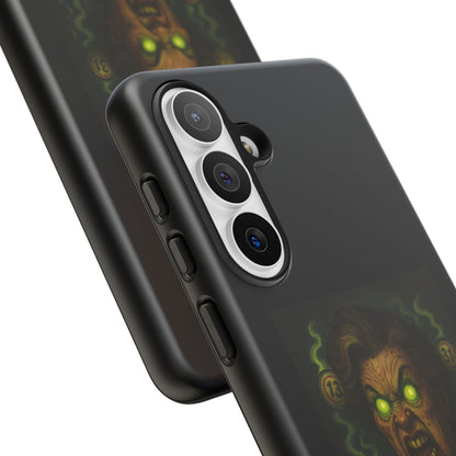 Horror Phone Case — "Eyes Glowing, Balls Rolling — Your Luck Is Doomed"