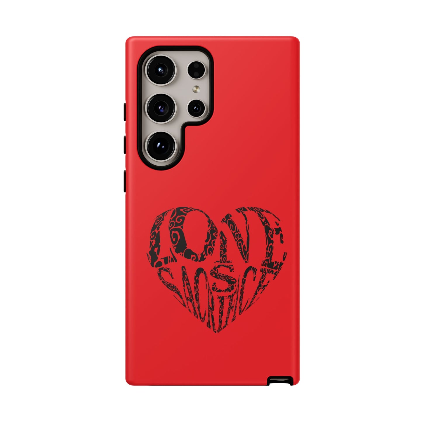 Red 'Love Justice' Heart Phone Case — Protective iPhone Cover, Valentine’s Gift