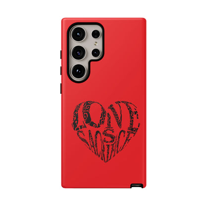 Red 'Love Justice' Heart Phone Case — Protective iPhone Cover, Valentine’s Gift