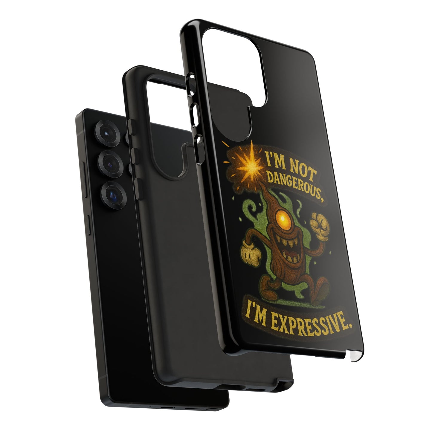 Phone Case — “I’m Not Dangerous, I’m Expressive” Monster Protective Case