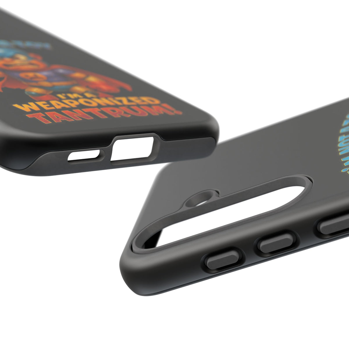 Phone Case — "I'm Not a Toy, I'm a Weaponized Tantrum" Cartoon Superhero Design