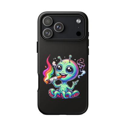 Alien Smoking Rainbow Joint Phone Case — Cute Psychedelic Cannabis iPhone Cover