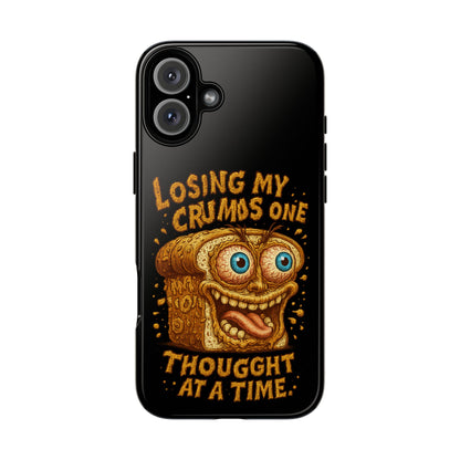 Phone Case — "Losing My Crumbs One Thought at a Time" Funny Retro Bread Illustration