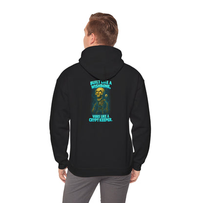 Skull Vintage Graphic Hoodie — "Built Like A Wishbone" Creepy Cute Pullover