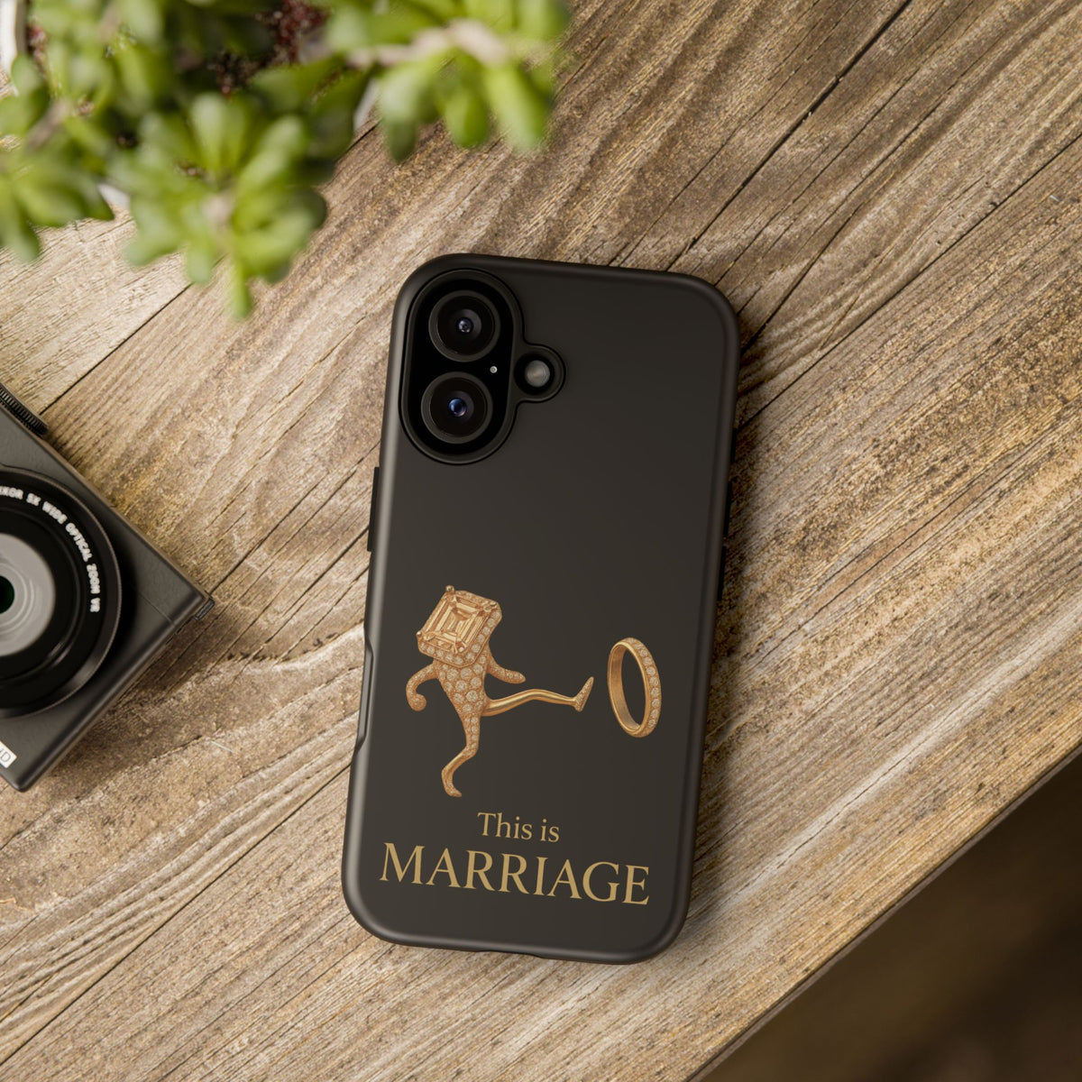Phone Case - ‘This is Marriage’ Gold Ring Cartoon Design