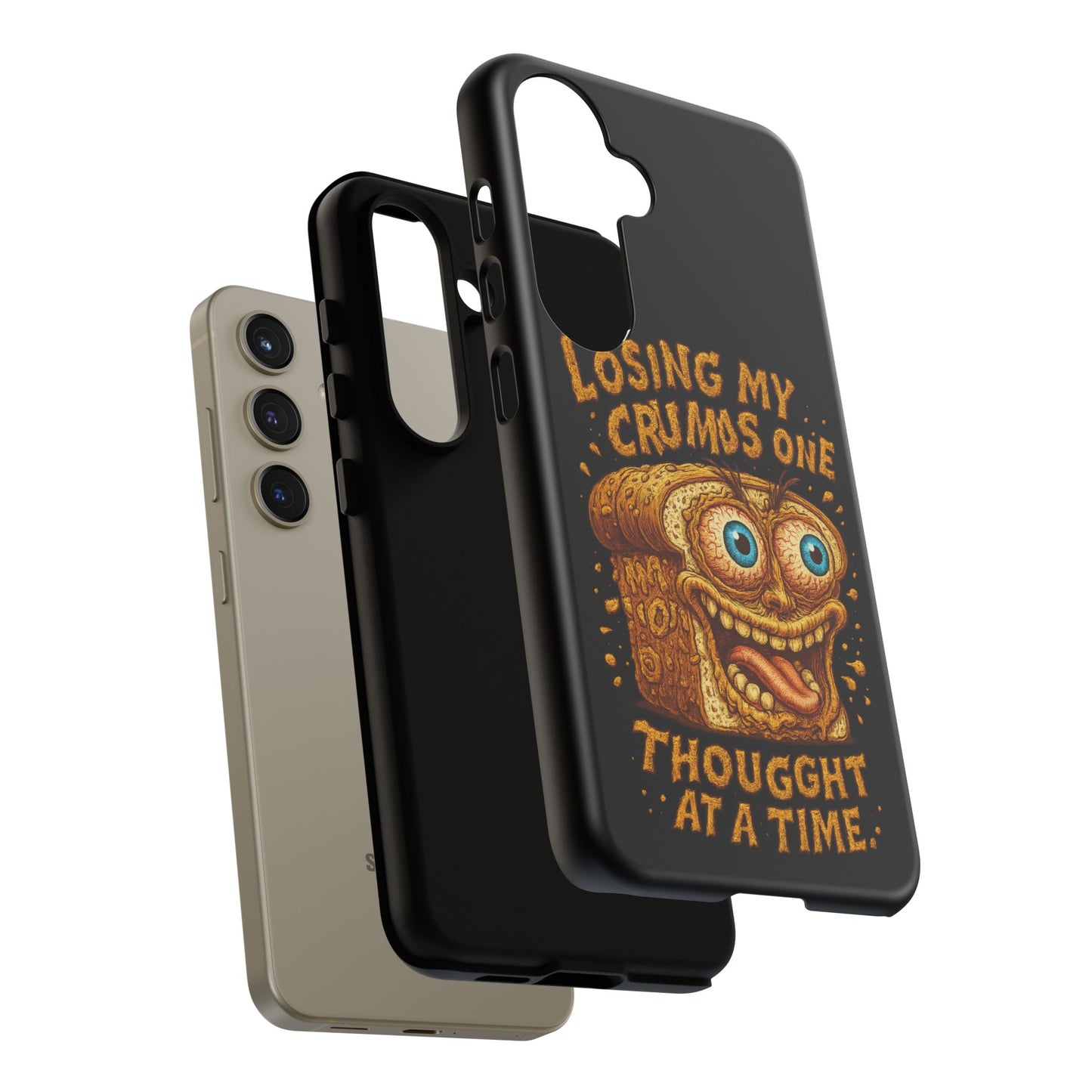 Phone Case — "Losing My Crumbs One Thought at a Time" Funny Retro Bread Illustration