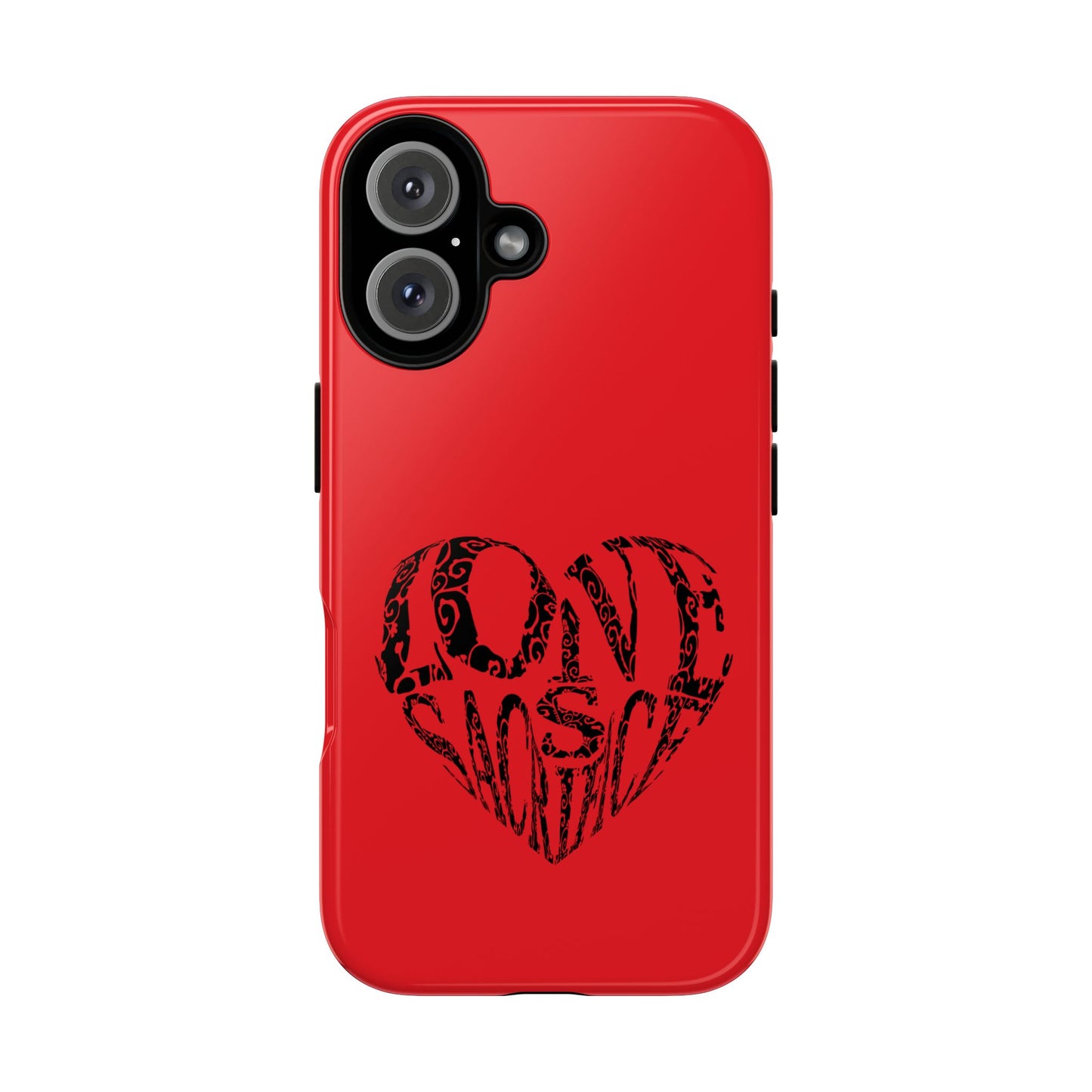 Red 'Love Justice' Heart Phone Case — Protective iPhone Cover, Valentine’s Gift