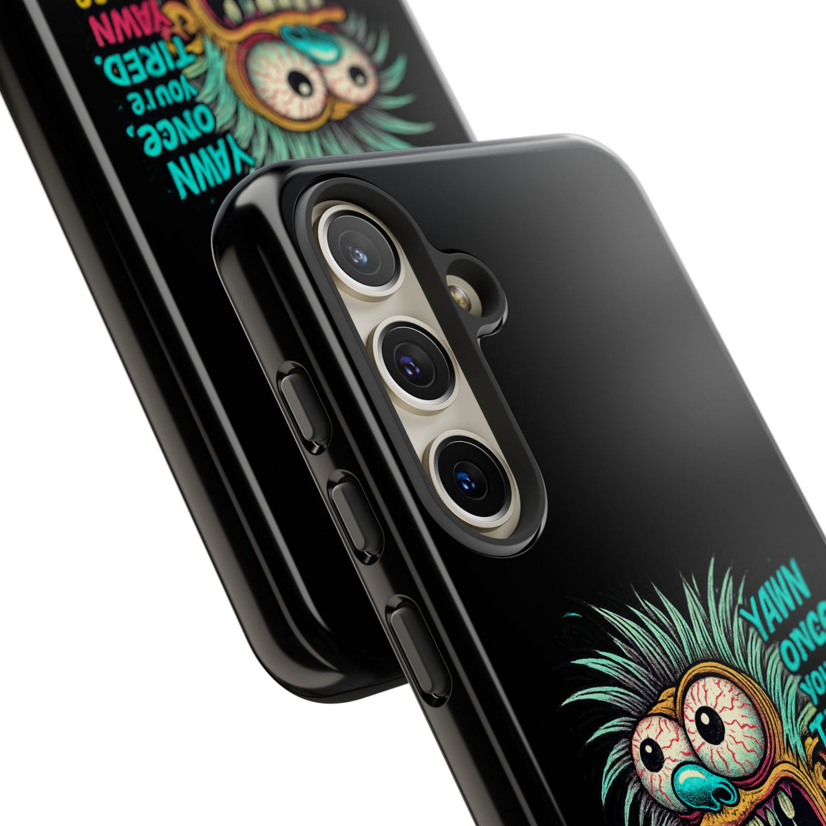 Phone Case — 'Yawn Once You're Tired, Yawn Twice You're Probably Expired' Retro Monster Graphic