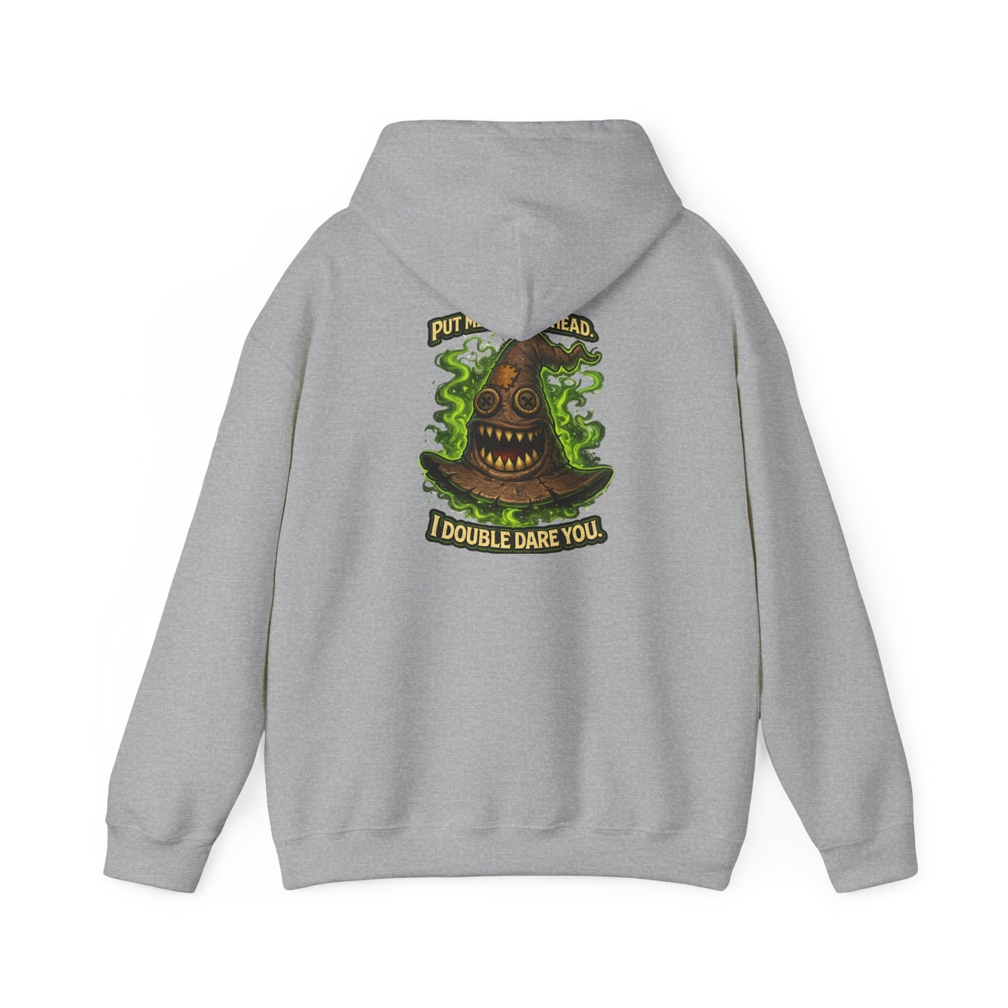 Hoodie — Spooky Talking Sorting Hat Graphic "I Double Dare You"