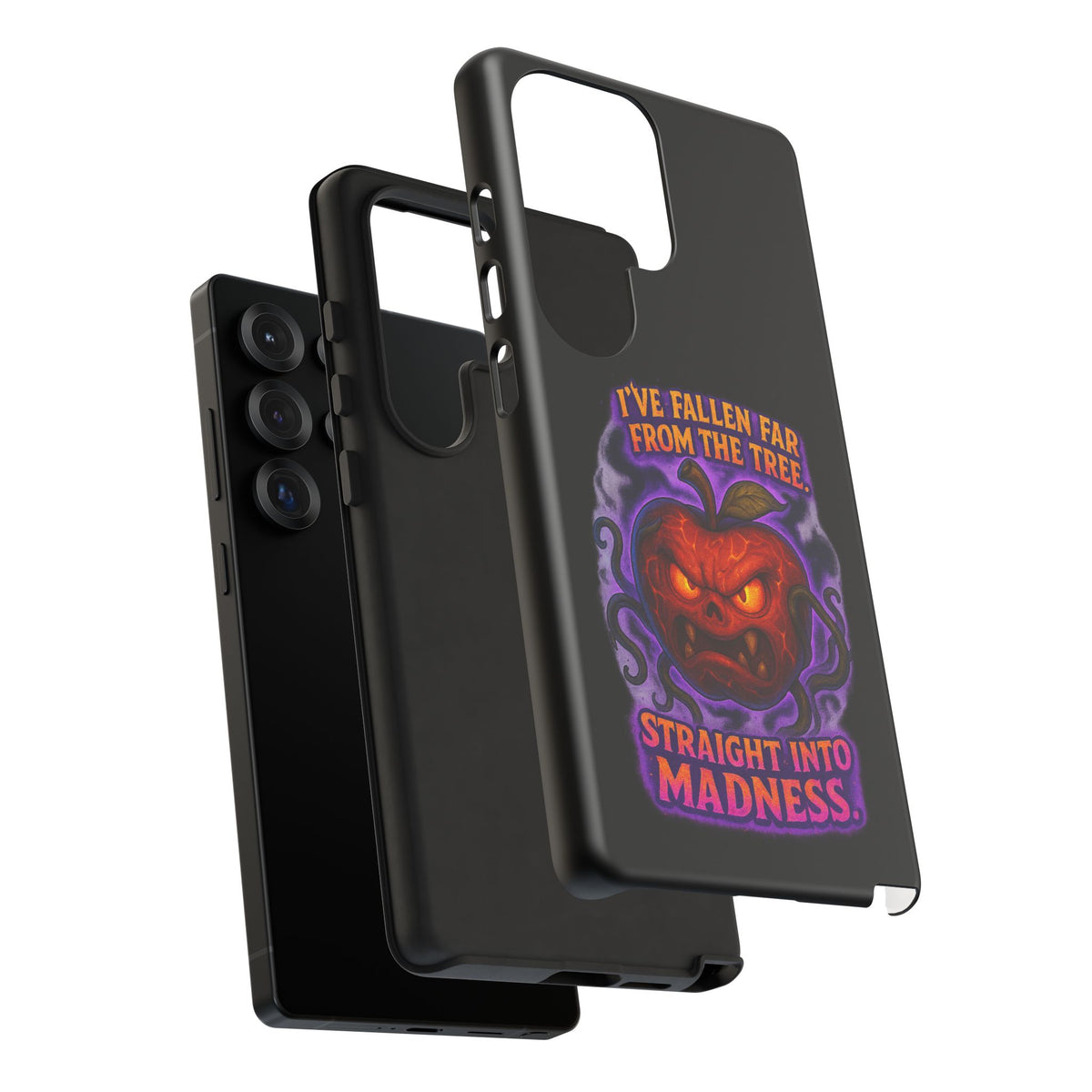 Phone Case — 'I've Fallen Far From the Tree, Straight Into Madness' Pumpkin Horror Design