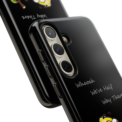 Phone Case - Playful Pear & Lemon Illustration with “Whooah We're Half Way There”