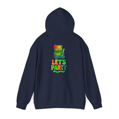 Hoodie — Colorful 'Let's Party' Gummy Bear Graphic Hoodie