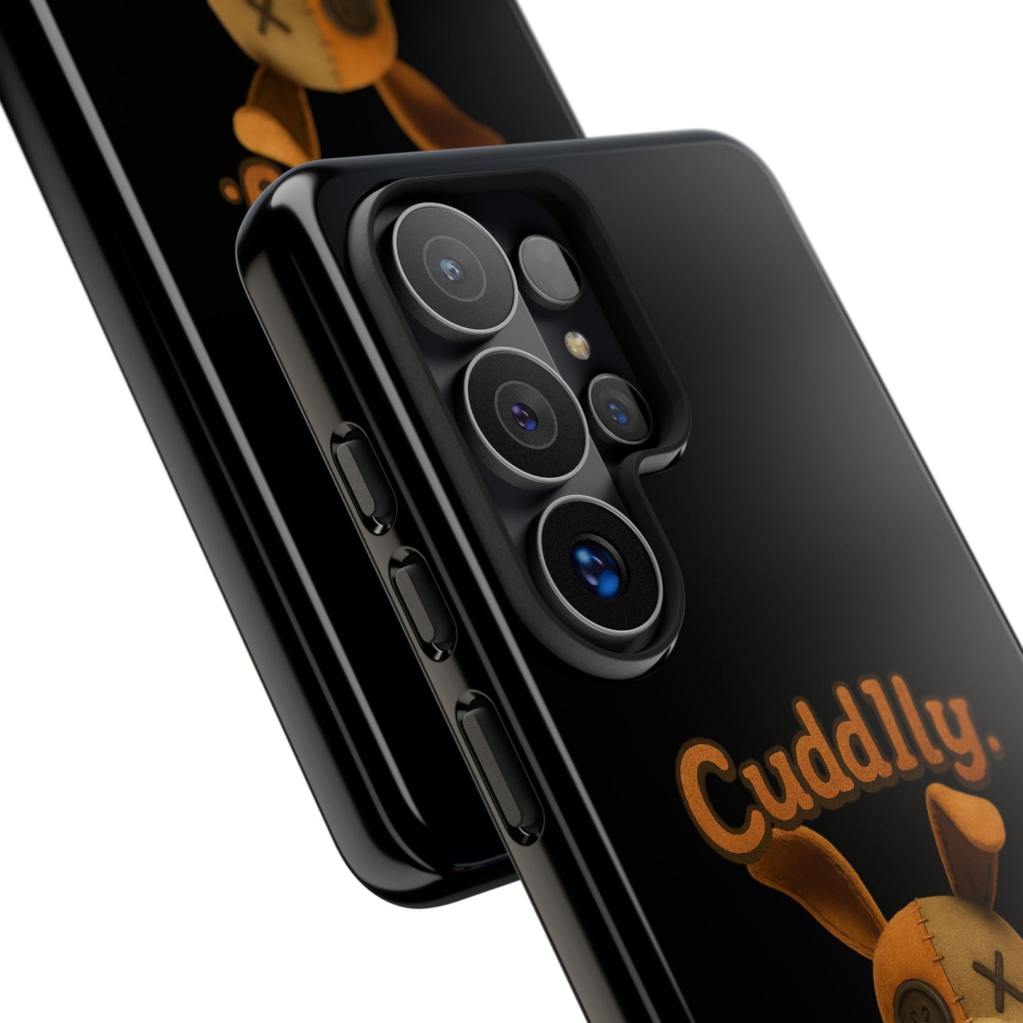 Phone Case — "Cuddly. Cracked. Kinda Dangerous." Cute Creepy Bunny Protective Case