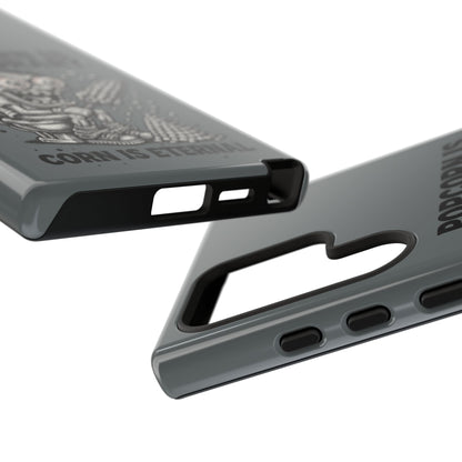 Phone Case — "Popcorn Is Temporary, Corn Is Eternal" Retro Zombie Corn Design