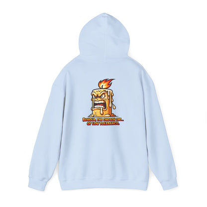 Hoodie — Spicy Candle Melt Comic Design (“Because I’m Candles and... My Tolerance”)