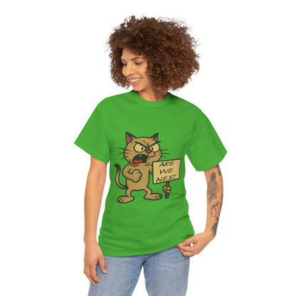 Protest Cat Unisex Heavy Cotton Tee, Funny Cat T-Shirt, Cat Lover Gift, Animal
