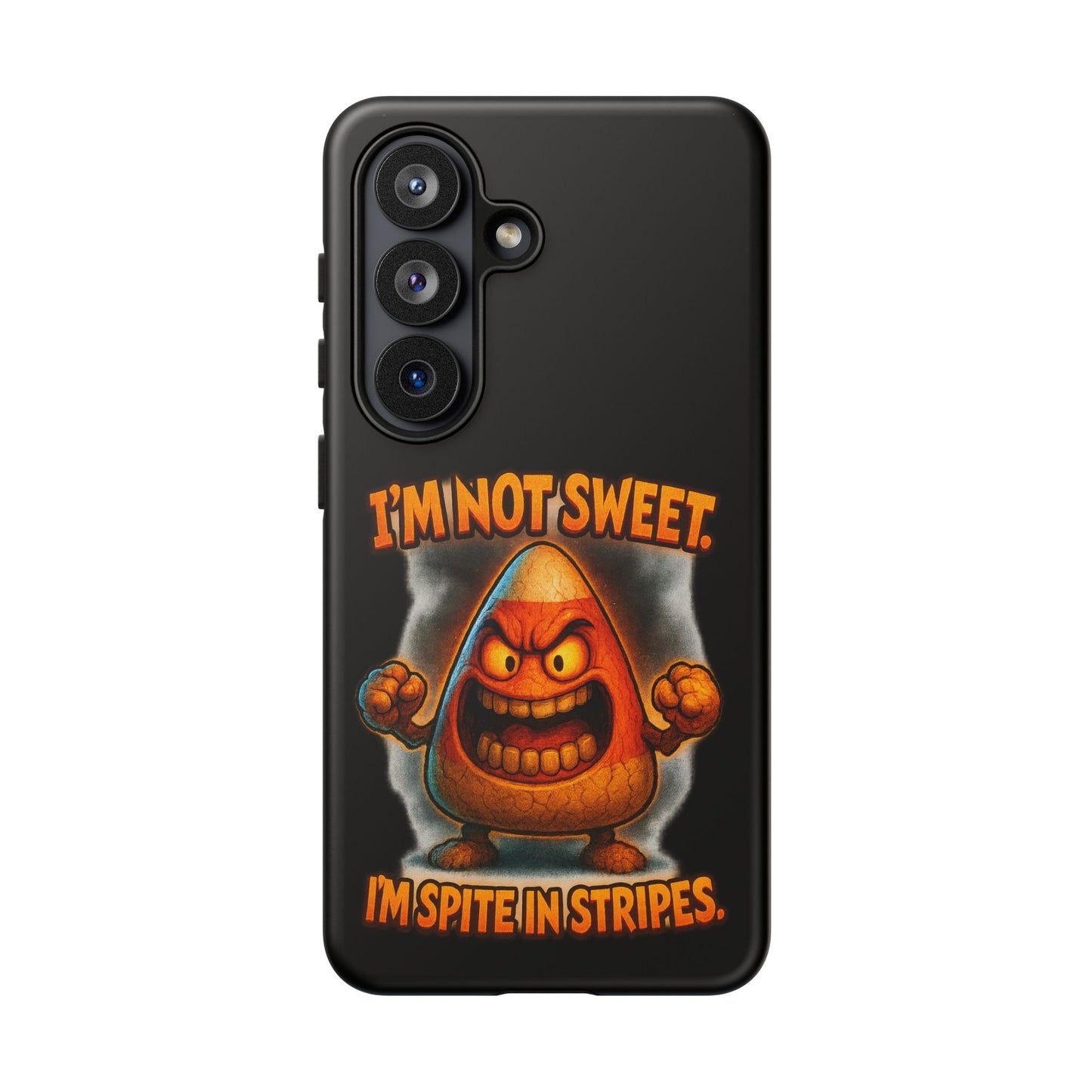 Phone Case — "I'm Not Sweet, I'm Spite in Stripes" Candy Monster Design