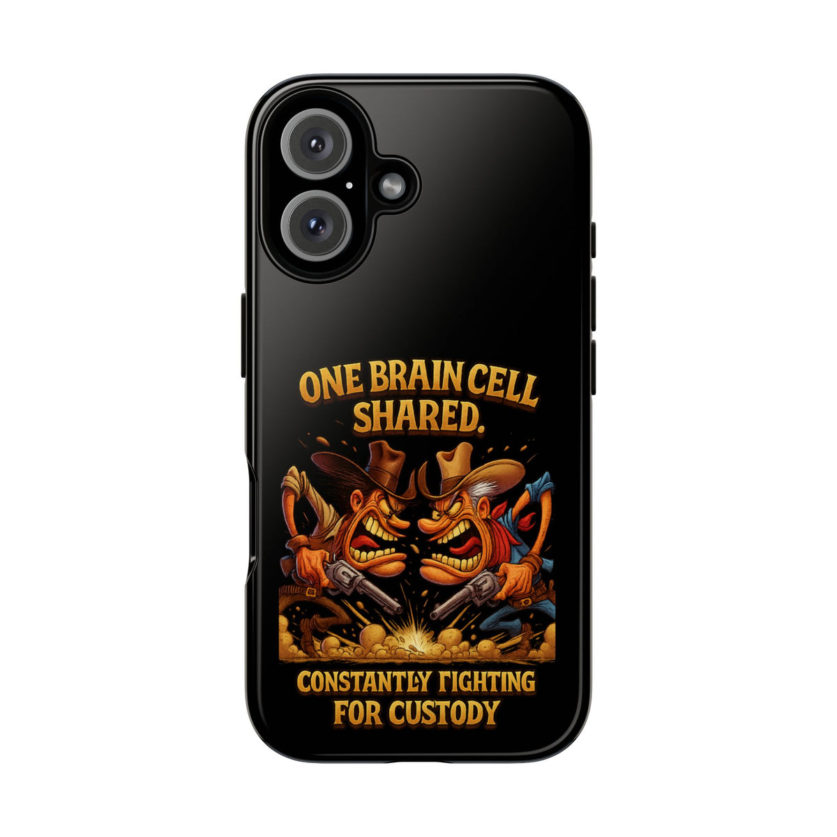 Phone Case — 'One Braincell Shared, Constantly Fighting for Custody' Funny Rivalry Cartoon