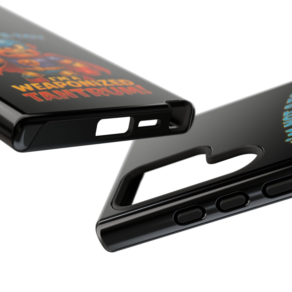 Phone Case — "I'm Not a Toy, I'm a Weaponized Tantrum" Cartoon Superhero Design