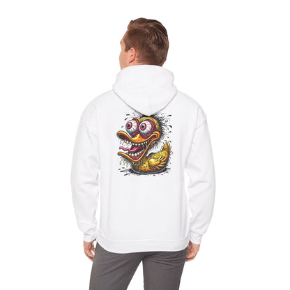 Duck Monster Hoodie — Retro Creepy Cartoon Graphic Pullover