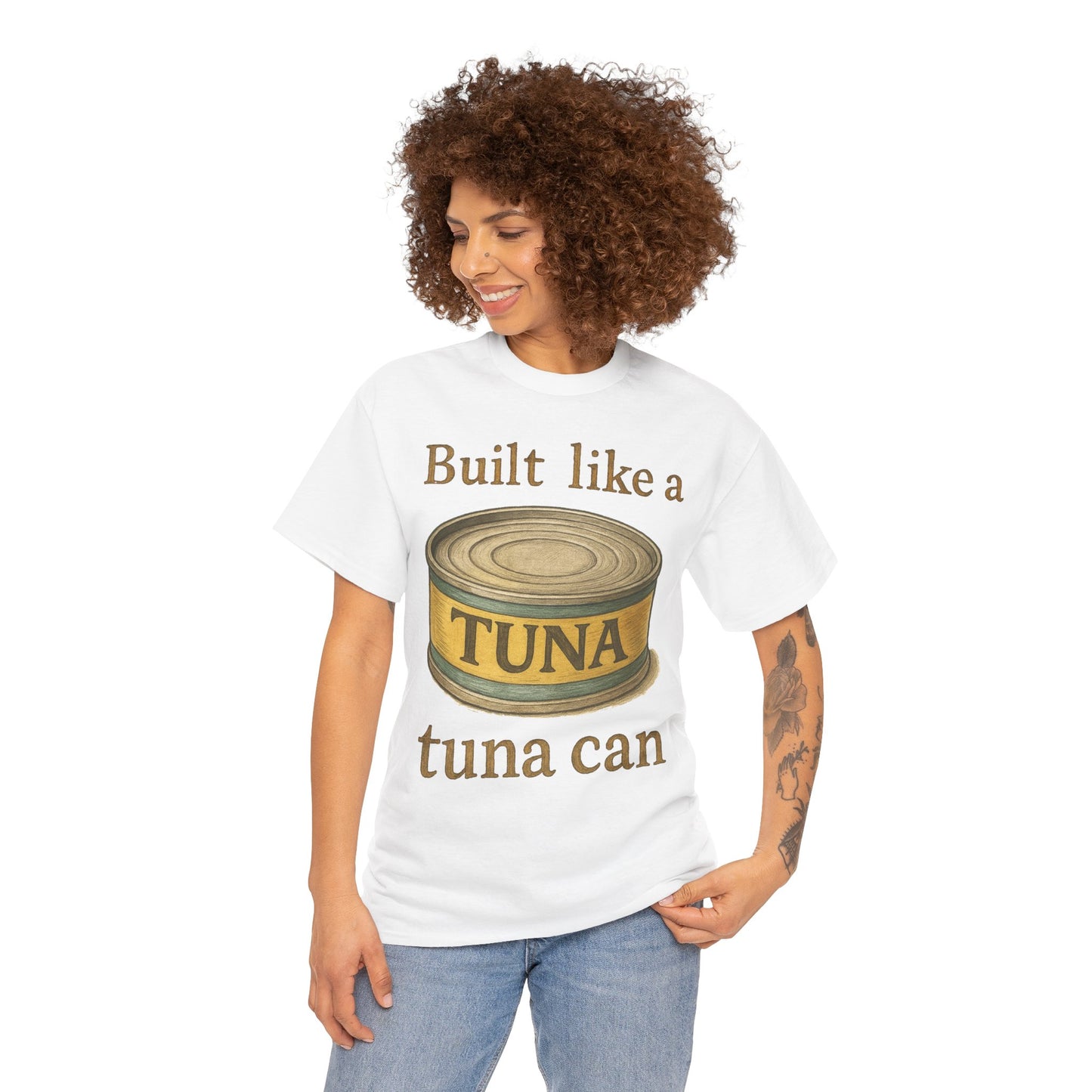 Built Like a Tuna Can T-Shirt | Tuna Can Graphic Tee