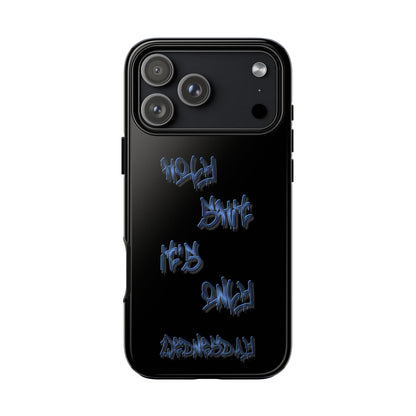 Phone Case — Blue Neon Graffiti "Tough Cases" Protective Cover