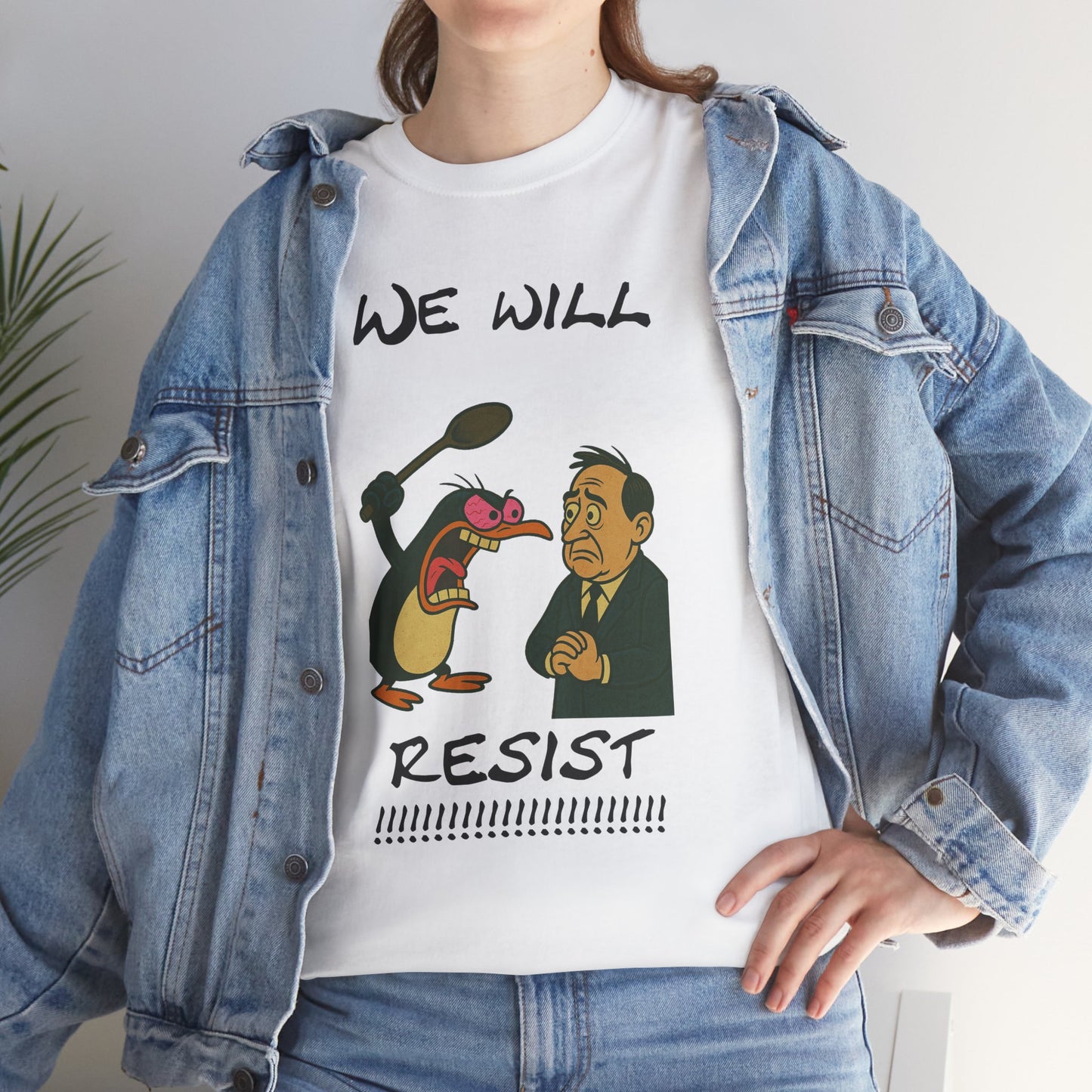 Resist Graphic Tee — 'We Will Resist' Political Cartoon T-Shirt