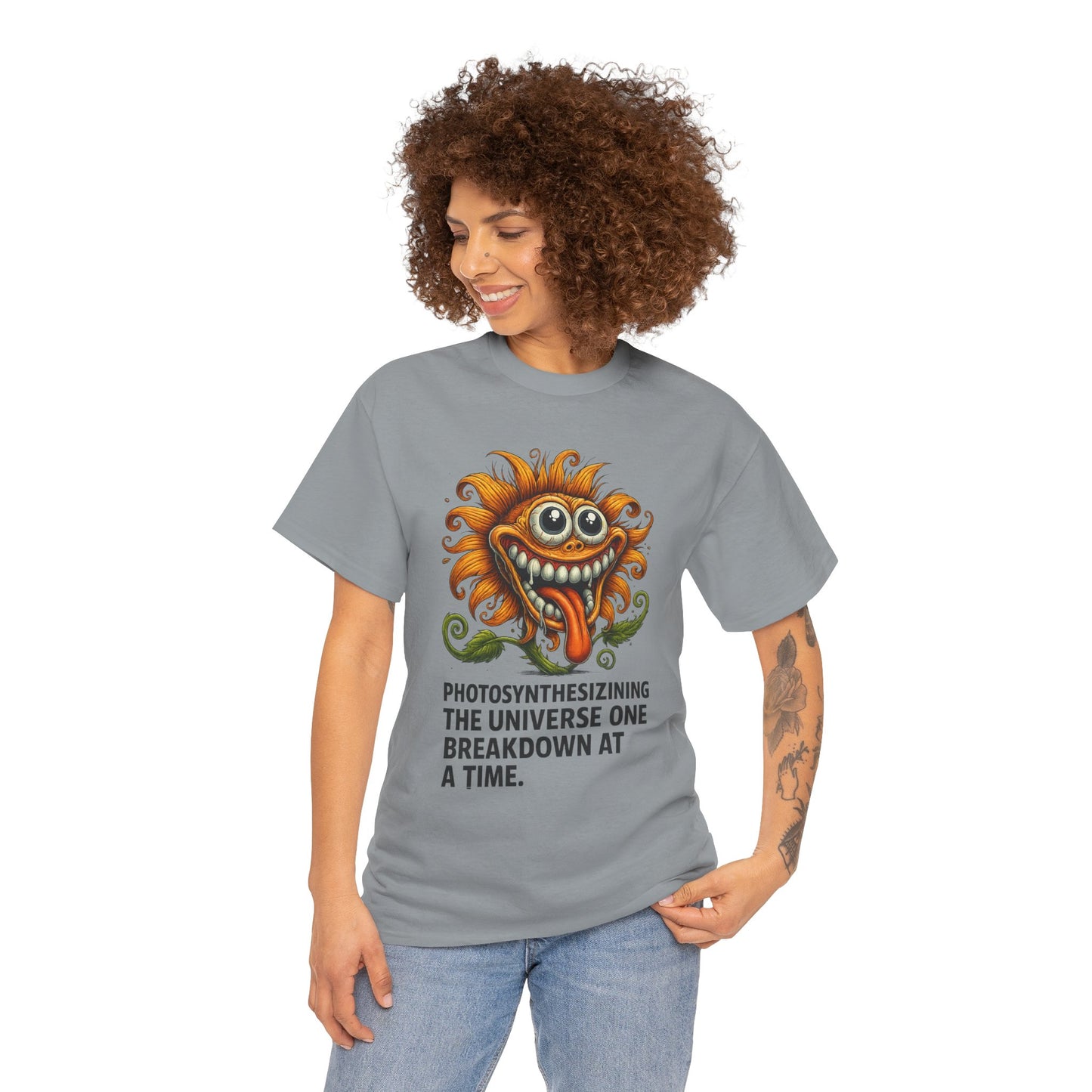 Photosynthesizining the Universe – Funny Sunflower Breakdown T-Shirt