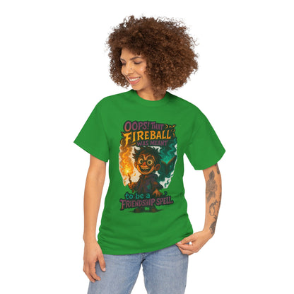Fireball Wizard Character Tee | 'Friendship Spell' Magic Illustration
