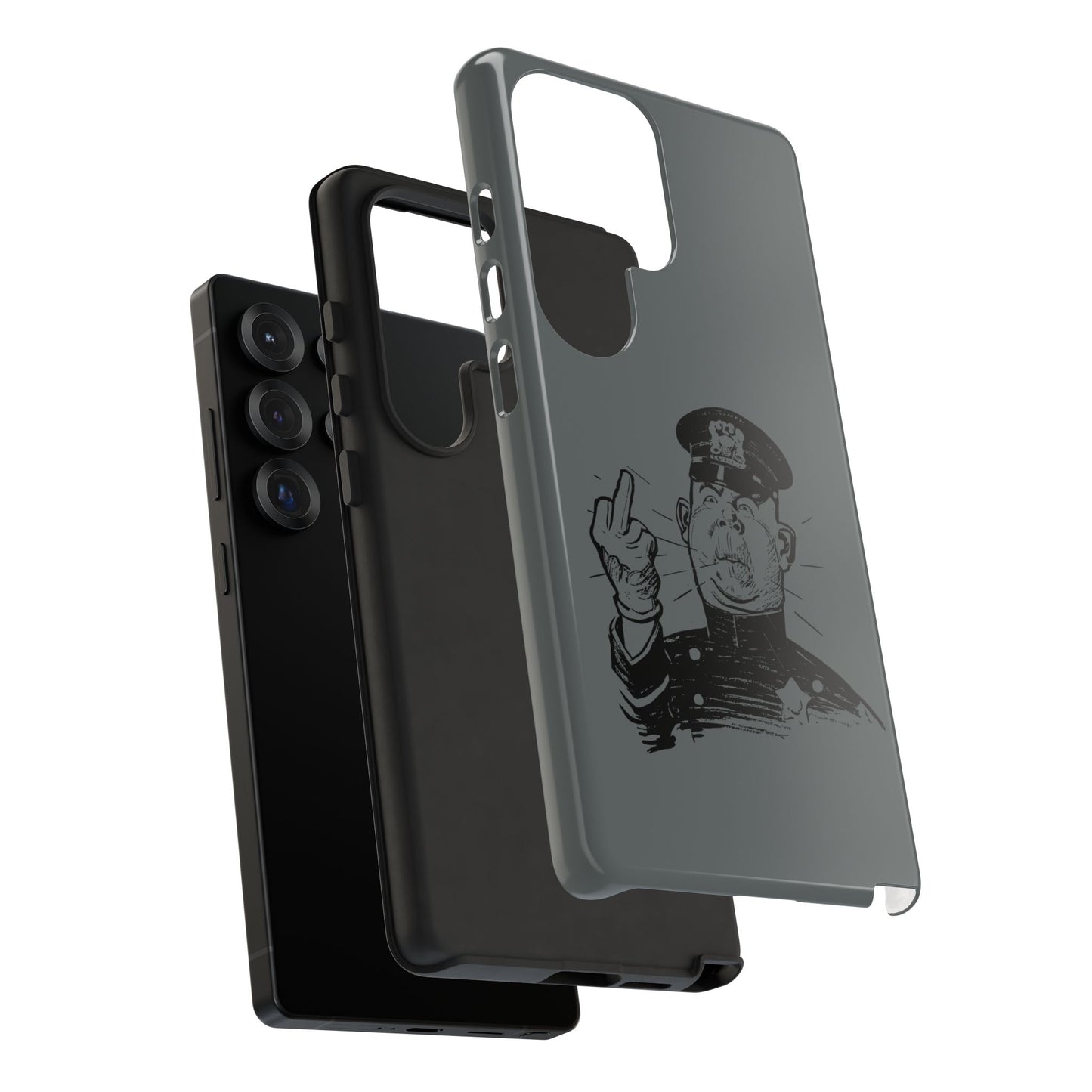 Vintage Cop Middle Finger Phone Case — Edgy Retro iPhone Protective Cover