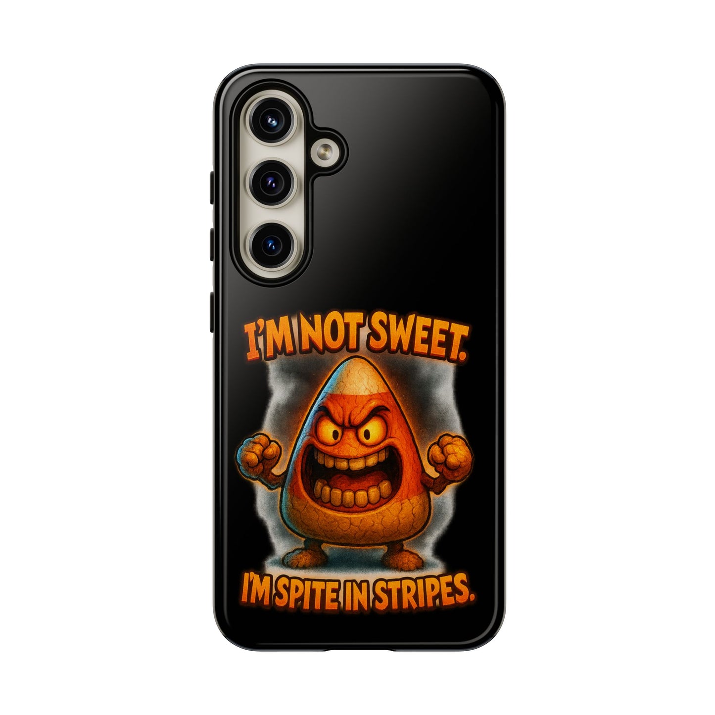 Phone Case — "I'm Not Sweet, I'm Spite in Stripes" Candy Monster Design