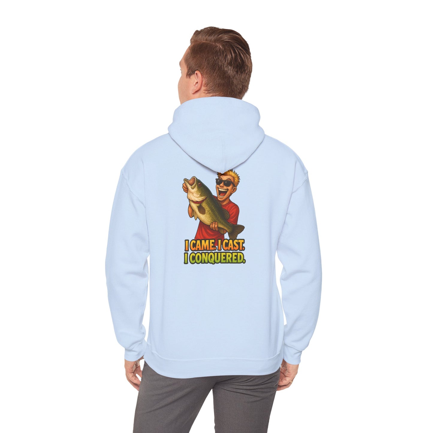 Fishing Hoodie – I Came, I Cast, I Conquered Graphic Pullover