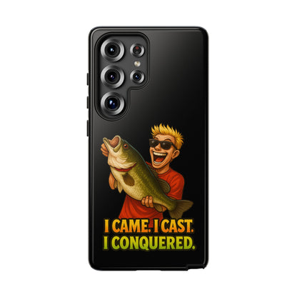 Fishing Phone Case — "I Came. I Cast. I Conquered." Graphic Bass Design