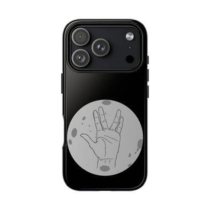 Spock Live Long Phone Case — Vulcan Salute Moon Graphic