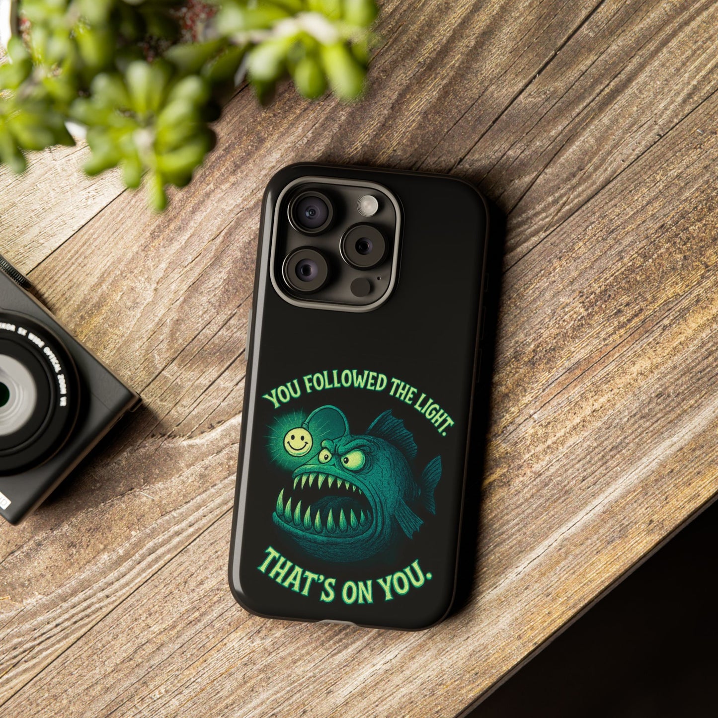 Anglerfish Phone Case – “You Followed The Light, That’s On You” Glow Horror Protective Case