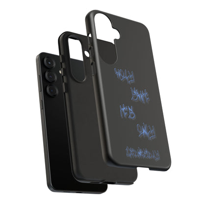 Phone Case — Blue Neon Graffiti "Tough Cases" Protective Cover