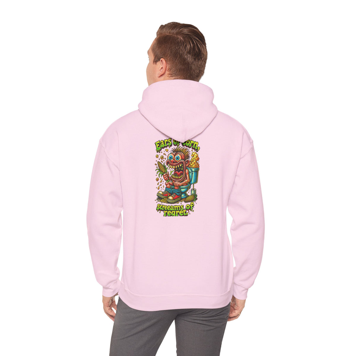 Hoodie — Colorful Retro Monster Graphic “Screams of Regret”