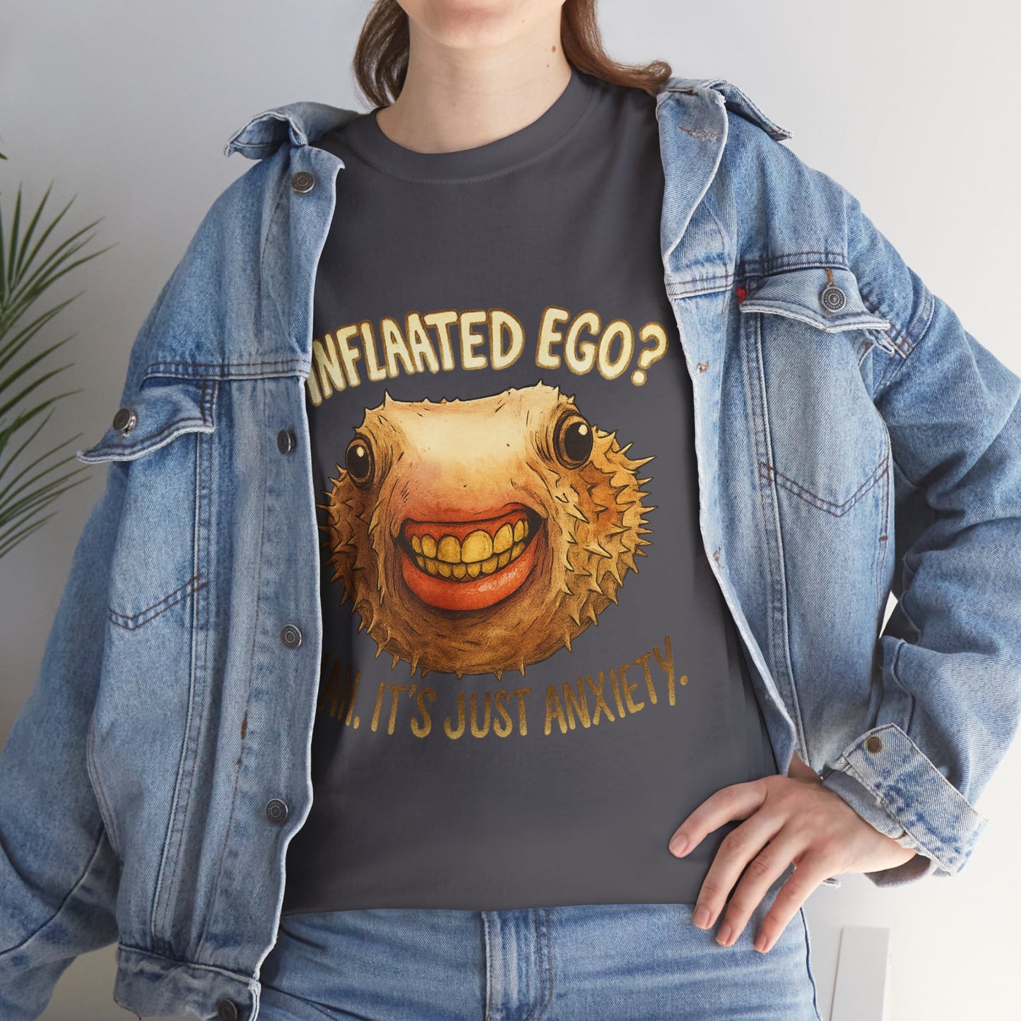 Inflated Ego? Nah, It’s Just Anxiety – Funny Pufferfish T-Shirt